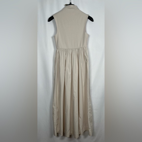 New J CREW Fitted Knit Mockneck Dress with Poplin Skirt In Cream Size S - Picture 9 of 15
